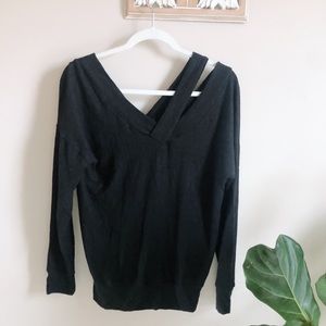 Promesa Black Off Shoulder Long Sleeve Shirt NEW